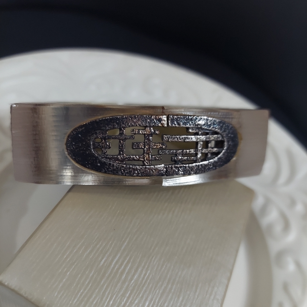 Alexis Bittar Silver Geometric Lucite Bracelet